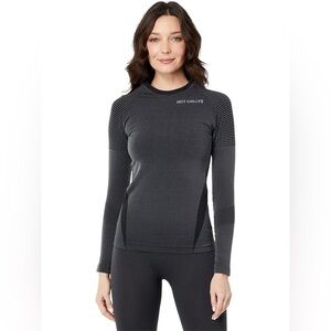 (A1) Hot Chillys Women's 3D Knit Crew Midweight Slim Fit Undershirt, XL, Grey